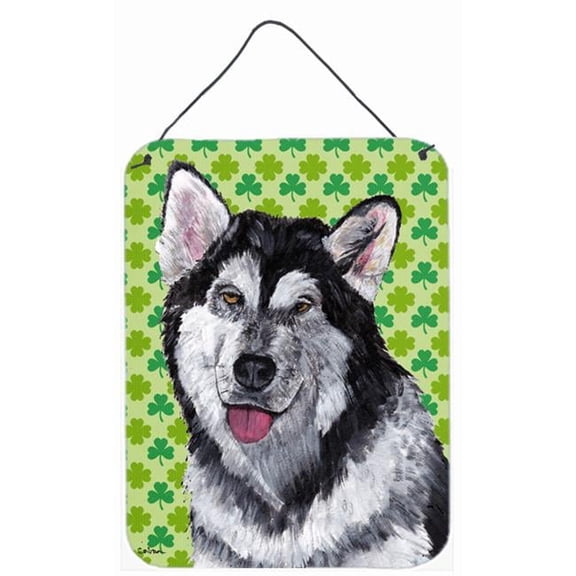 Alaskan Malamute St. Patricks Day Shamrock Aluminium Metal Wall Or Door Hanging Prints
