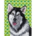 thumbnail image 1 of Alaskan Malamute St. Patricks Day Shamrock Flag Garden Size, 1 of 1