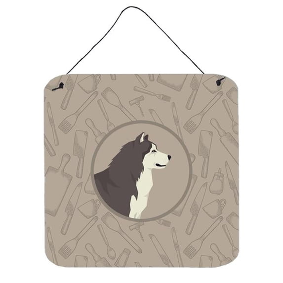 Alaskan Malamute in the Kitchen Wall or Door Hanging Prints