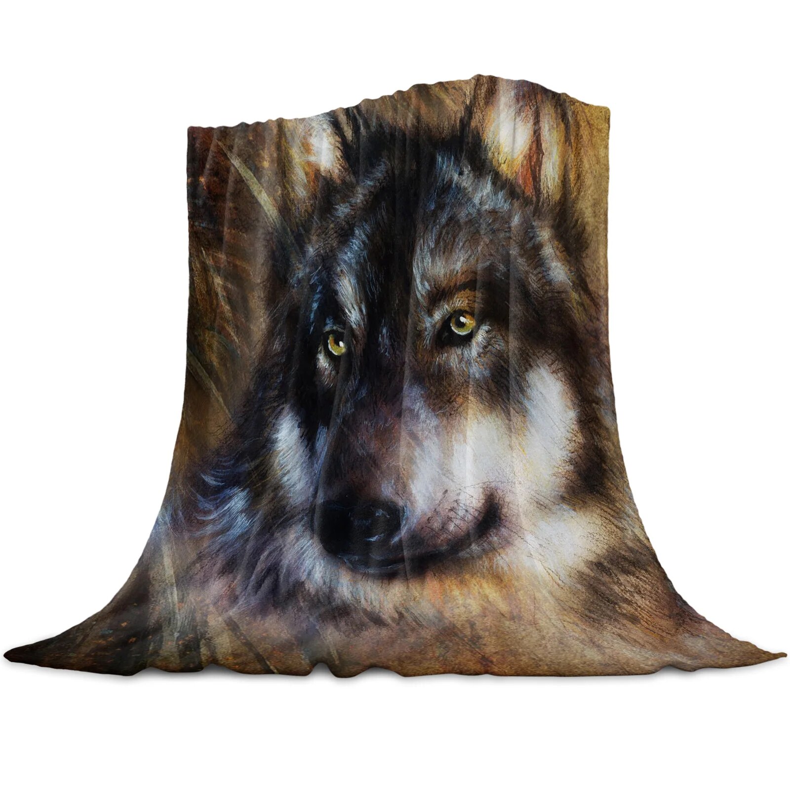 Alaskan Sled Dog Flannel Fleece Bed Throw Blanket Bedspread Coverlet