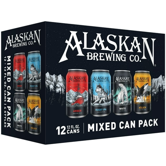 Alaskan Variety Pack, 12 Pack, 12 fl oz, Cans, 5.3% to 9% ABV Varies, IPAs, Craft Beer