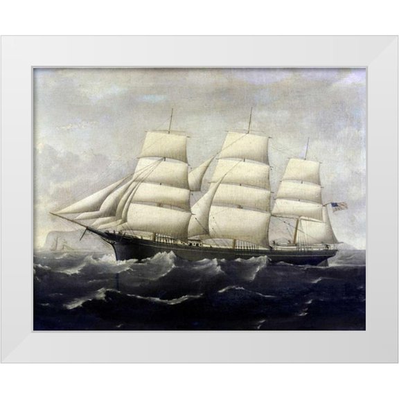 Alaster, J.S. 14x12 White Modern Wood Framed Museum Art Print Titled - American Clippership