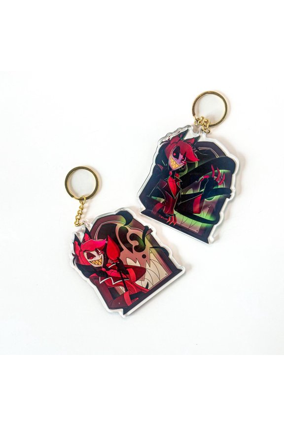 Alastor Double-Sided Keychain, Normal and Demonic Deer Form, random 1 pack