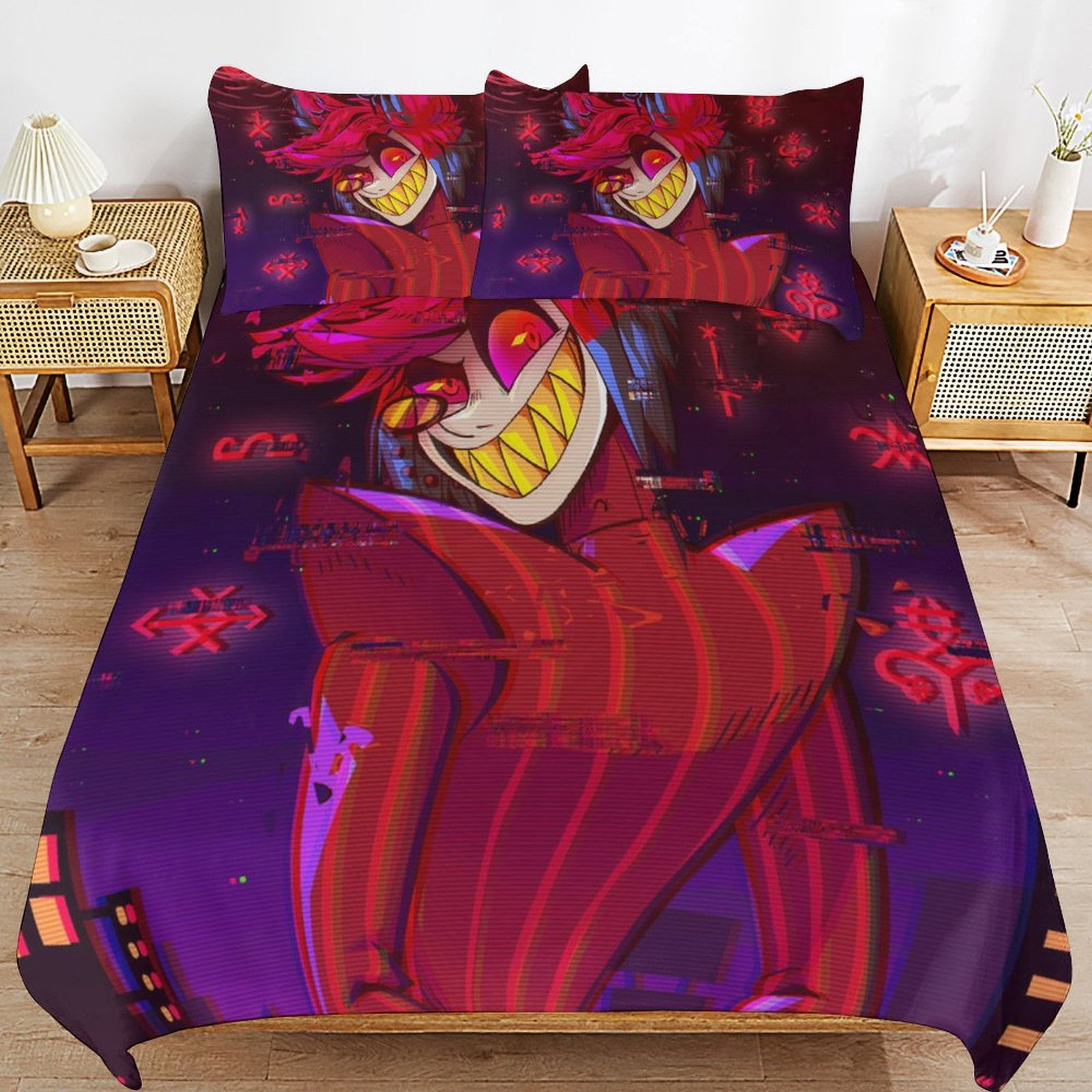 ぬ*様 HAZBINHOTEL　ALASTOR セット Alastor Hazbin Hotel Anime 3 Pieces Bedding Set Double Sided