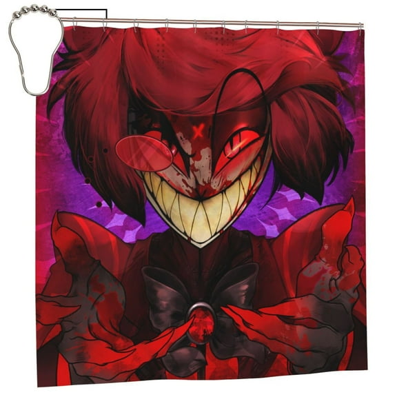 Alastor Smile Hazbin Shower Curtain 72 X 72 In For Bathroom Decor Fabric Bath Shower Curtain Liner Waterproof