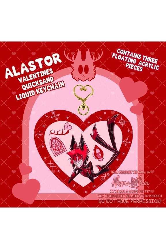 Alastor Valentines Quicksand Liquid Keychain