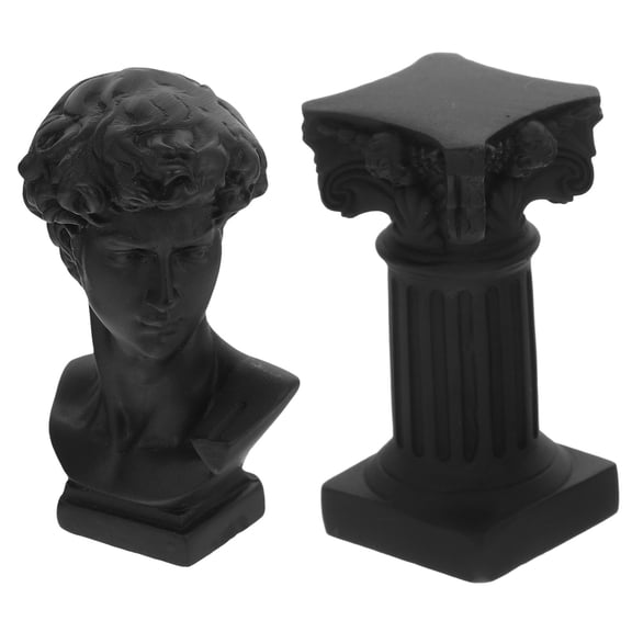 Alasum Desktop David Resin Sculpture Roman Column Bust for Home Decor