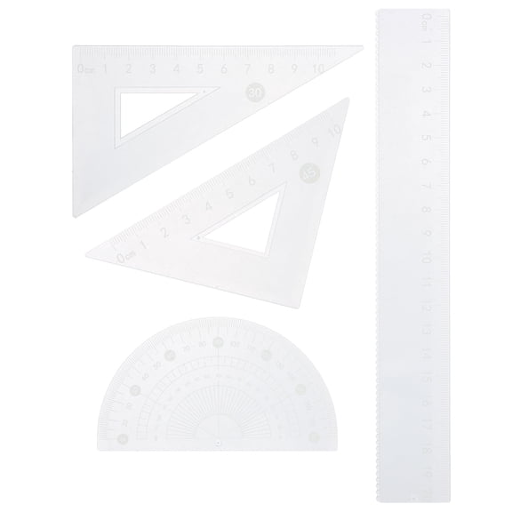 Alasum 1 Set Triangle Ruler and Protractor Set for Engineers and Designers