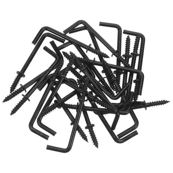 Alasum Efficient L-Shaped Metal Hooks, Black, Self Tapping, Ideal for Home