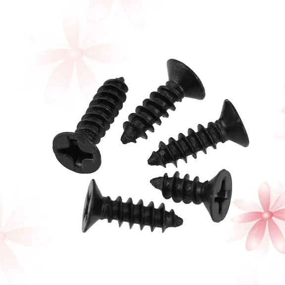 Alasum 100Pcs Black Stainless Steel Cross Countersunk Screws for Floorboard and Wallboard Fastening