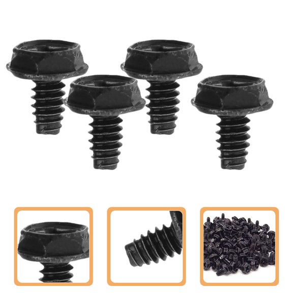 Alasum 100Pcs Metal Screw for Computer Supply Black Lightweight Antistatic Fastener