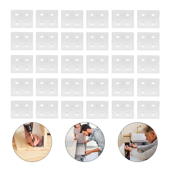 Alasum 100Pcs Transparent Furniture Corner Brace Joint for Shelf Corner Fixing and Strengthening
