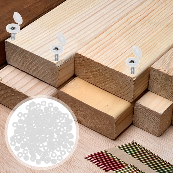 Alasum 100Pcs White Plastic Screw Caps Durable Decorative Screw Covers for Home Use