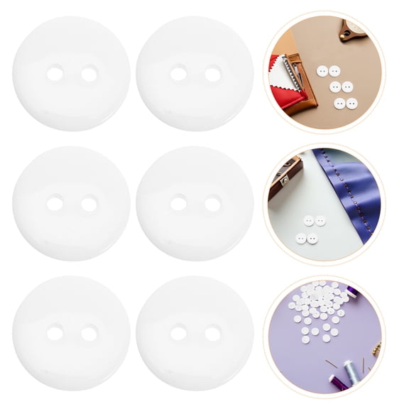 Alasum 100Pcs White Round Buttons for Sewing Shirt Decorative Resin Buttons for Sweaters Jackets