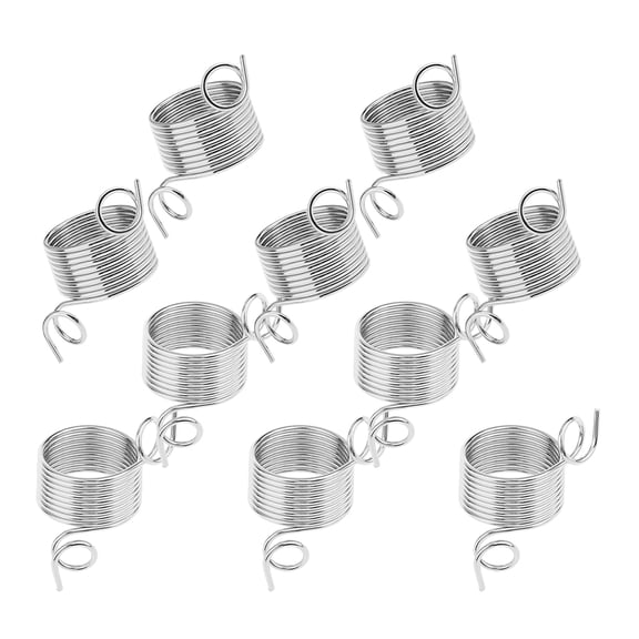 Alasum 10Pcs Adjustable Plated Silver Knitting Rings Braided Crochet Loops for Yarn Tension and Finger Protection