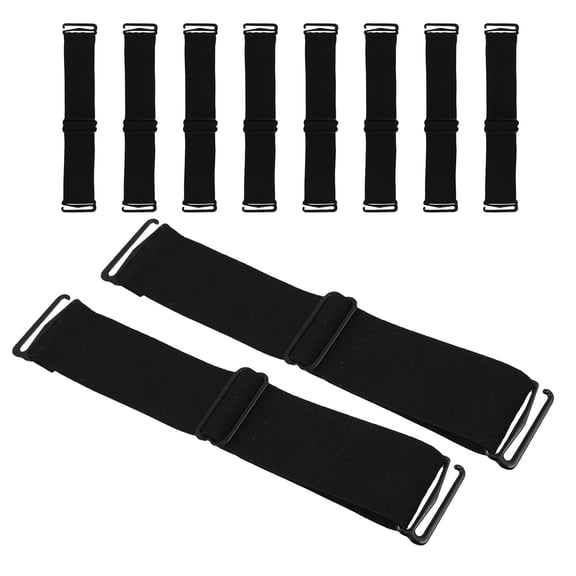 Alasum 10Pcs Black Wig Bands with Adjustable Elastic Strap for Daily and Special Event Use