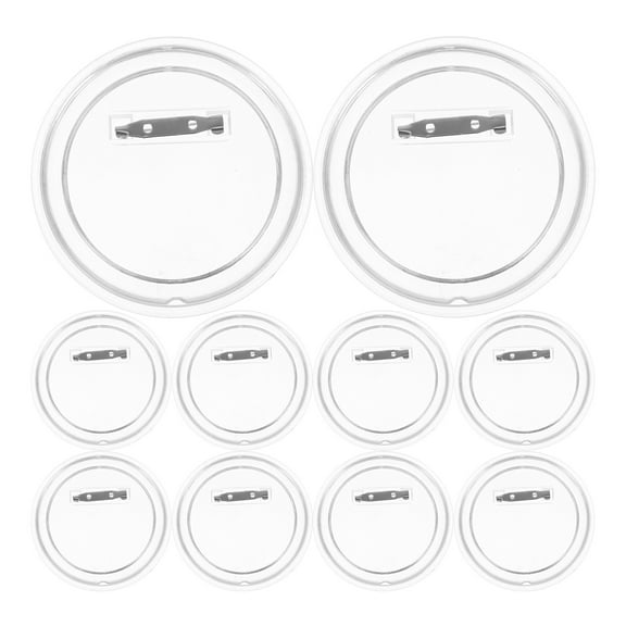 Alasum 10Pcs Clear Craft Buttons Acrylic Photo Button Pins for Custom Badge Making and Decoration
