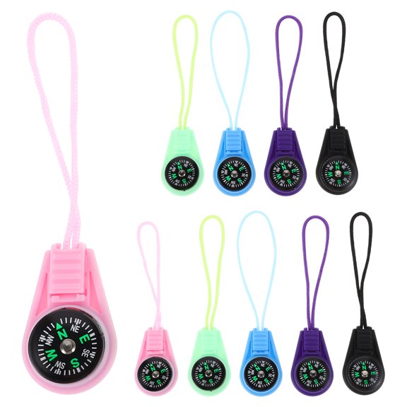 Alasum 10Pcs Compact Pocket Compass with Multi Functional Markings and Plastic Case for Hiking
