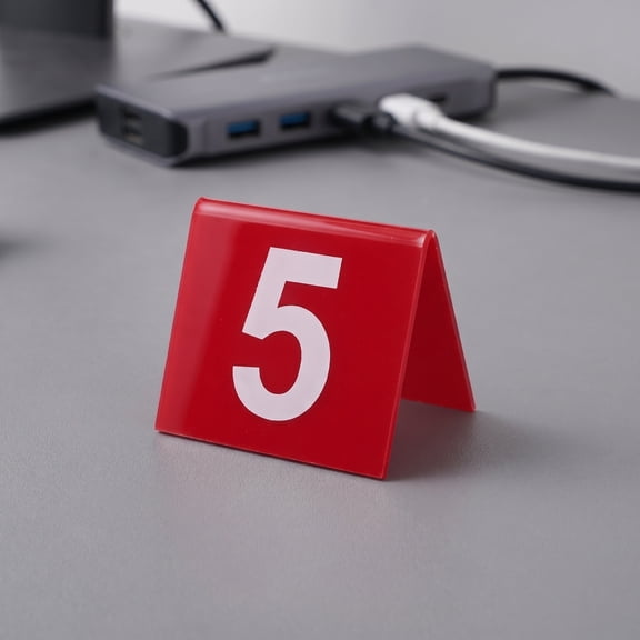 Alasum 10Pcs Double Sided Red Acrylic Table Number Tent Card for Private Dining and Event Decor