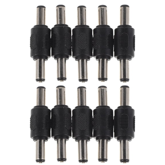 Alasum 10Pcs Durable Dc Power Barrel Connector Plug Male to Male for Charging Cable Use