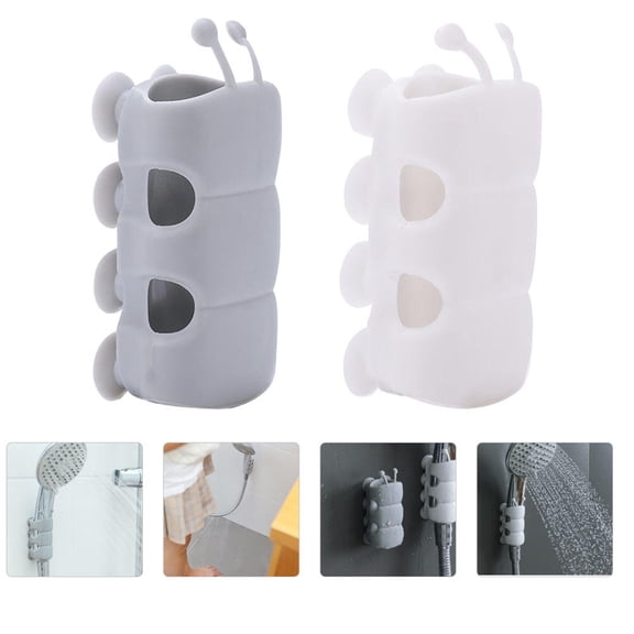 Alasum 10Pcs Easy Install White Shower Fixed Bracket with Durable Plastic Material for Home Use