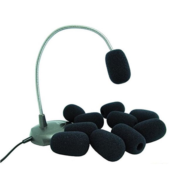 Alasum Black Foam Microphone Windscreen Covers for Lavalier Lapel Mics, Noise Reduction