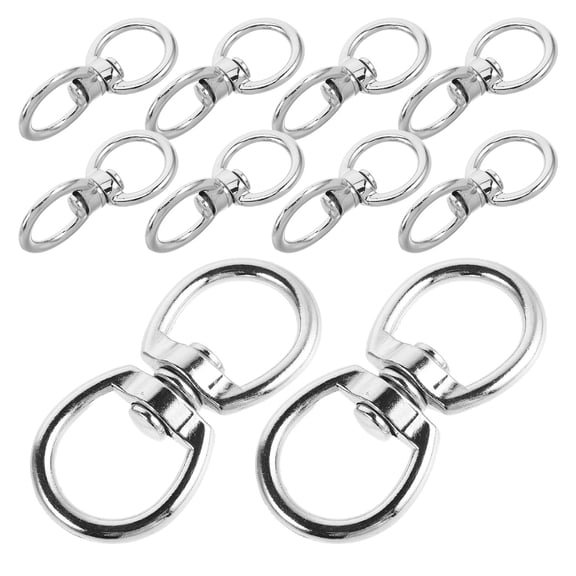 Alasum Swivel Hooks for Hanging Baskets, Plated Silver Zinc Alloy, 360 Rotating, Weatherproof, 10Pcs