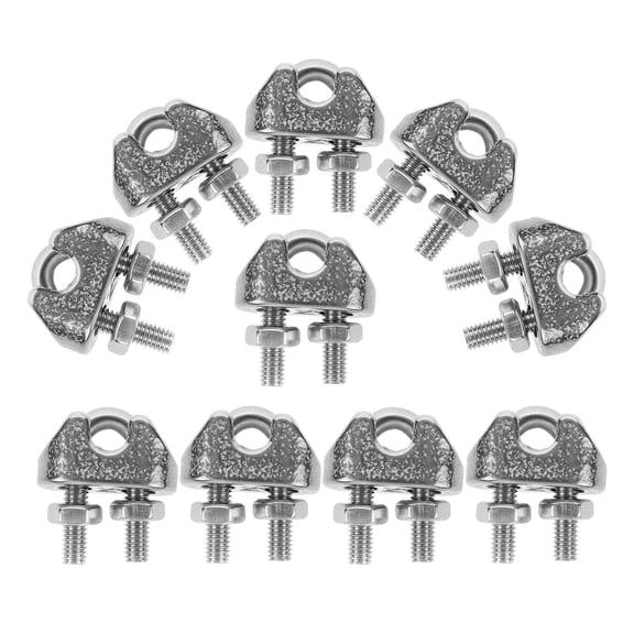 Alasum 10Pcs Stainless Steel Wire Clamps for Cable Tightening Strong and Durable Plated Silver