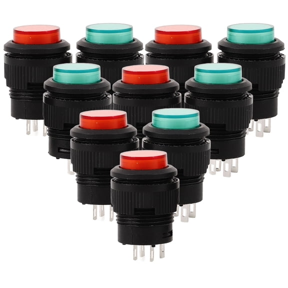 Alasum 10Pcs Starter Switch Button Lighted Rocker Design with Mounting Hole for Home Use