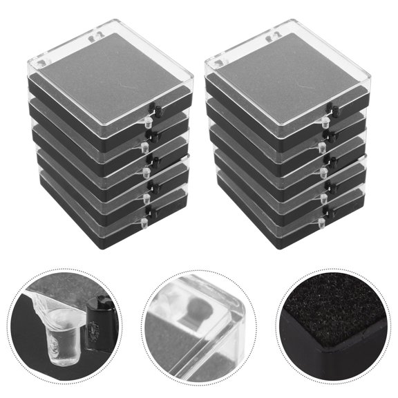 Alasum 10Pcs Versatile Badge Display Box with Black Foam for Safe Medal and Pin Collection