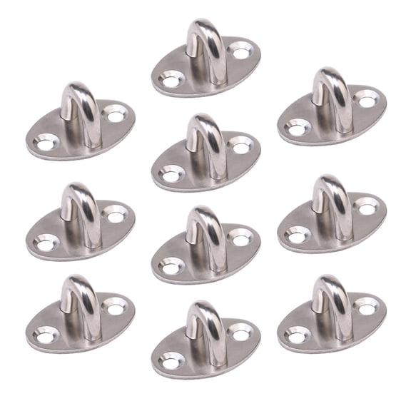 Alasum 10Pcs Wall Mount Stainless Steel Hook Sturdy Fixed Pull Ring for Various Surfaces