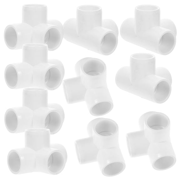 Alasum 10-Pack White Plastic 4-Way Pipe Coupler Connector for Water Pipes and Furniture Assembly
