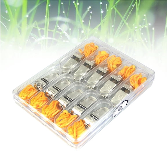 Alasum 10pcs Soccer Referee Kit Multi Loud Whistle Stainless Steel for Sports Events