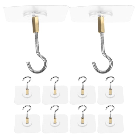 Alasum 12 Pcs No Drill Adhesive Ceiling Hooks Multi Traceless Design Hangers For Indoor Use