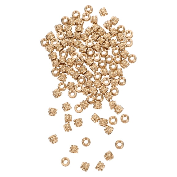 Alasum 120 Pieces Threaded Copper Heat Set Inserts with Knurled Design for Injection Molding Applications