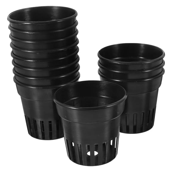 Alasum 12Pcs Plastic Plant Cups Black Garden Net Pots Durable High Tenacity with Uv Resistance