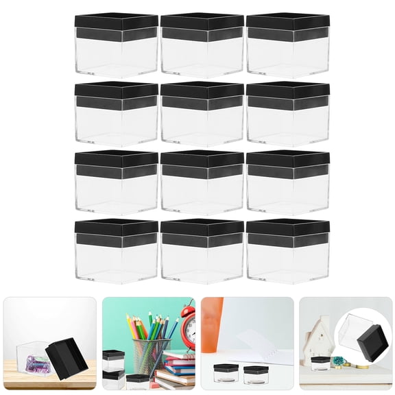 Alasum 12Pcs Clear Plastic Mineral Storage Box with Sturdy Structure for Specimens