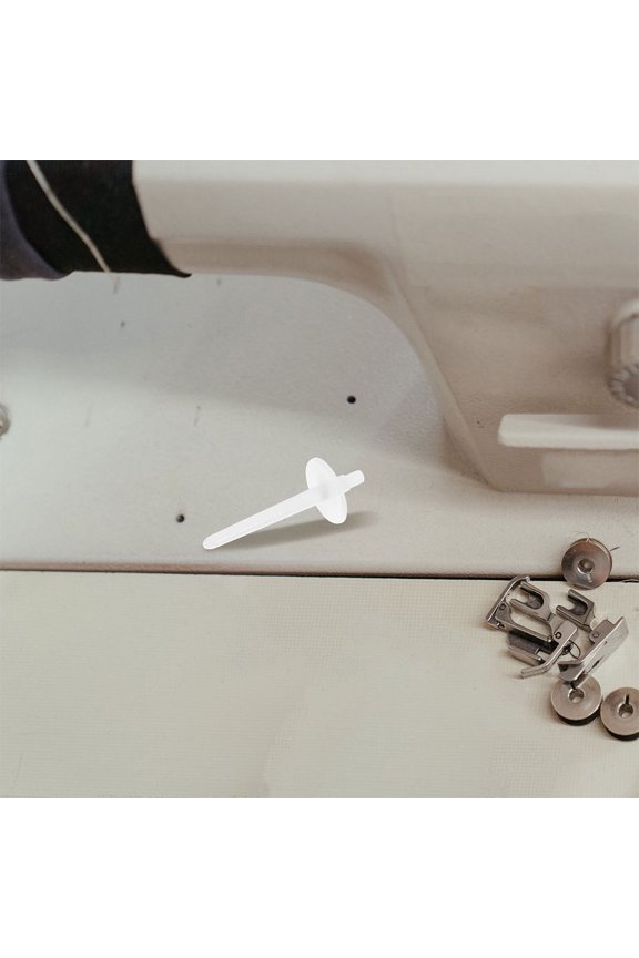 12Pcs White Plastic Thread Holder Caps for Home Sewing Machines Efficient Spool Management