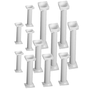 Alasum Set of 12 White Plastic Cake Support Pillars for Tiered Cakes, and Versatile Baking Accessories