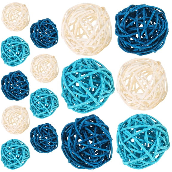 Alasum 15Pcs Multi Color Wicker Balls Decorative Orbs for Vase Fillers and Table Decor