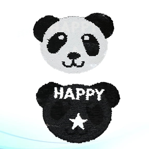 Alasum 1Pack Cute Patches Panda For Clothes Repair Black Fabric Sticker 22.5x18.5x0.5Cm