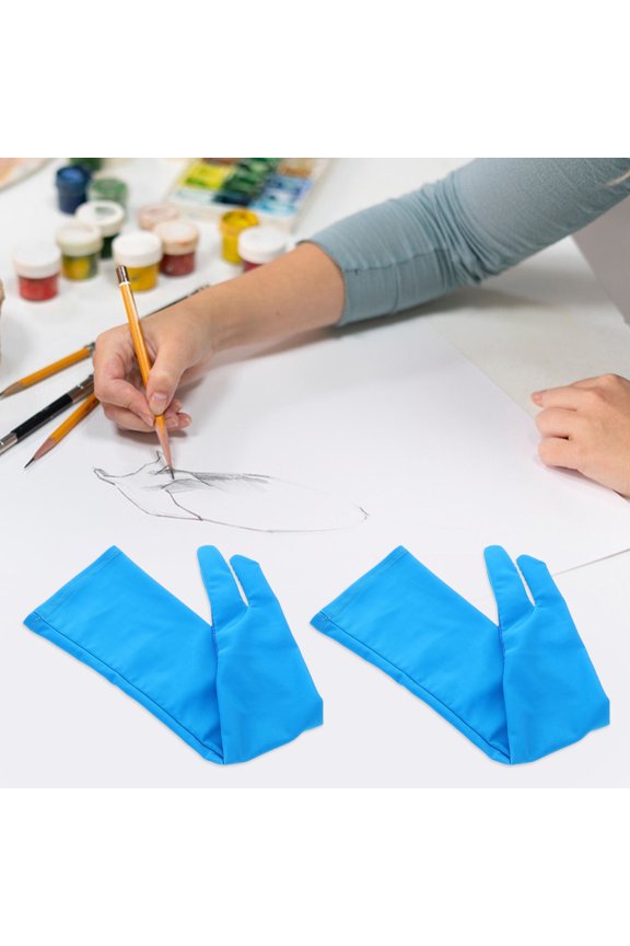 1Pair Artist Gloves for Drawing Tablets with Breathable Twofinger Design and Paint Protection
