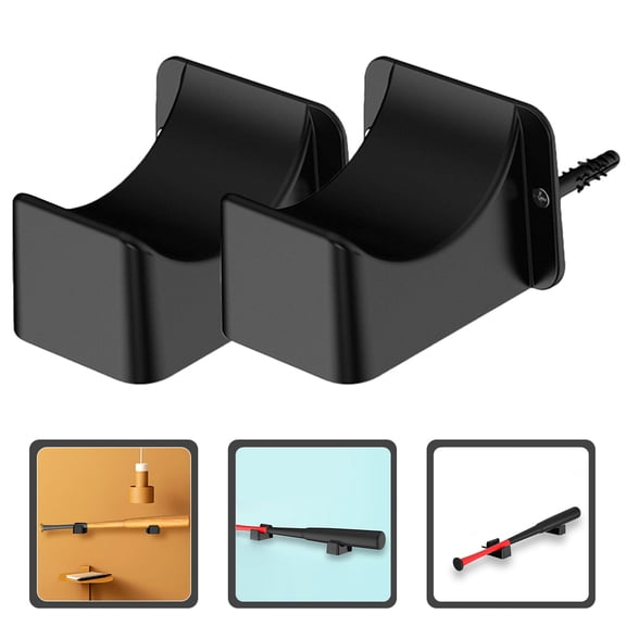Alasum 1Pair Baseball Bat Display Wall Mount Black for Organized Sports Equipment