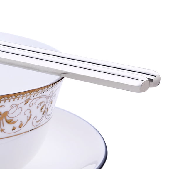 Alasum Long Chopsticks Stainless Steel for Kitchen Use, Plated Silver, 1Pair