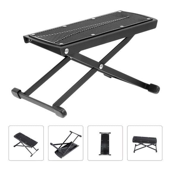 Alasum 1Pc Black Guitar Footboard Performance Pedal with Adjustable Angle for Reduced Foot Fatigue