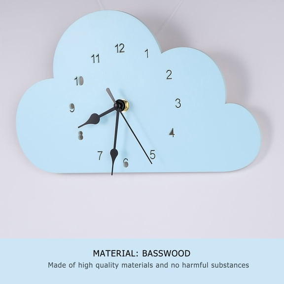 Alasum Creative Cloud-Shaped Clock Blue for Bedroom Desktop with Hollowed-Out Numbers 1Pc