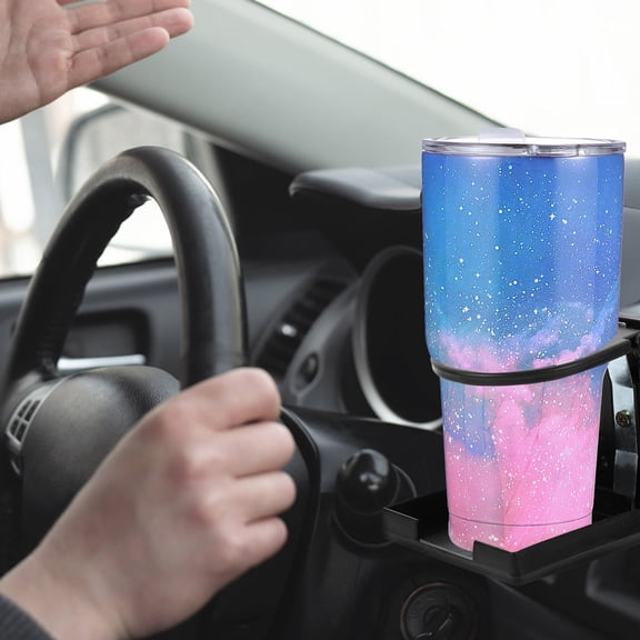Alasum Black Plastic Car Cup Holder, All-Purpose Back to School Accessory, 1 Set, 4.7 x 4.3 Inches