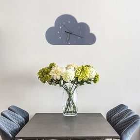 Alasum Light Grey Hollow Number Cloud Clock, Nordic Style Desktop Clock for Bedroom and Home Decor