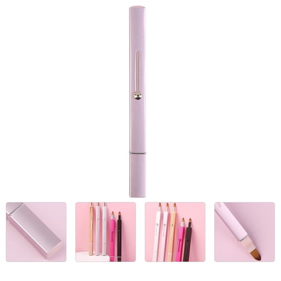 Alasum Double-Headed Aluminum Makeup Brush Professional Lip and Eye Brush