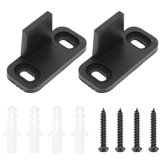 Alasum 1Set Sliding Barn Door Floor Guide for Single Double Bypass Doors Black